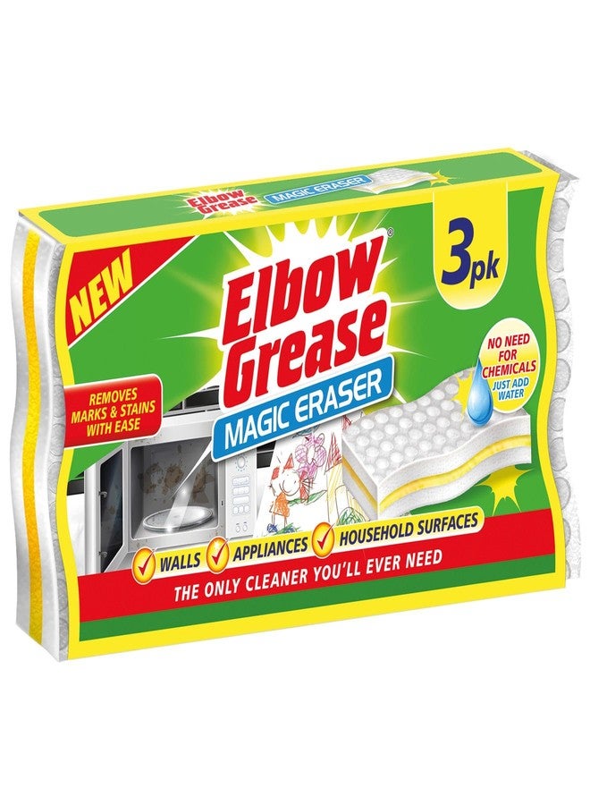 Elbow Grease Magic Eraser Walls Appliances Household Surface, 3 Pack